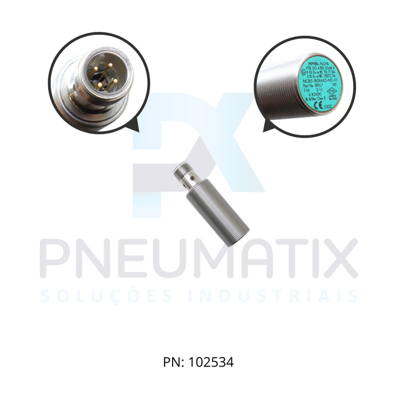 SENSOR IND.CIL.DIAM.18MM Sn:5MM FAC.ALIM.10-30VDC NPN NA M12 NCB5-18GM40-N0-V1 PN:181107 PEPPERL SENSOR IND.CIL.DIAM.18MM Sn:5MM FAC.ALIM.10-30VDC NPN NA M12 NCB5-18GM40-N0-V1 PN:181107 PEPPERL