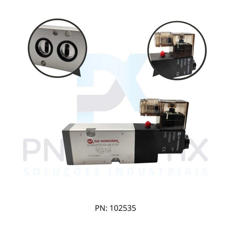 VALVULA NAMUR S.SOL.5/2V R.1/4 BSP 24VCC VCB22C517A-AE213J NORGREN VALVULA NAMUR S.SOL.5/2V R.1/4 BSP 24VCC VCB22C517A-AE213J NORGREN