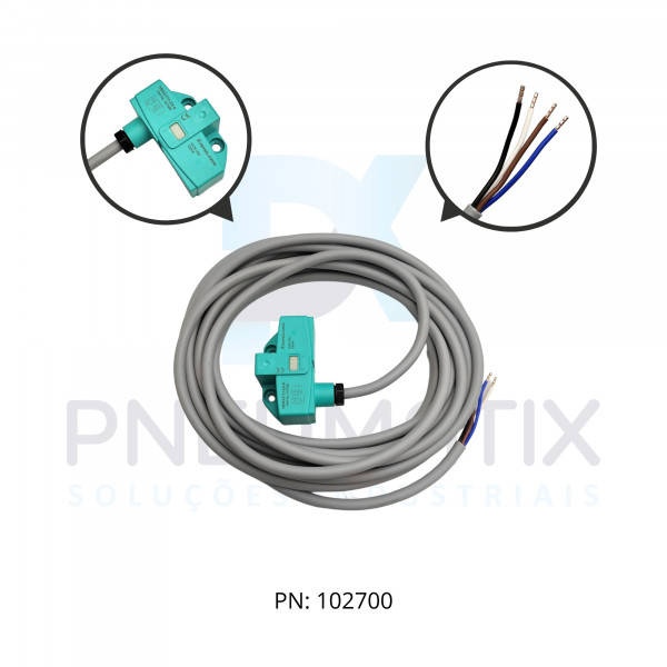 SENSOR IND.MONITOR VALVULA Sn:3MM FAC.ALIM.10-30VDC PNP 2xNA CABO 5MTS PVC IP67 NBN3-F31-E8-K PN:047568 PEPPERL
