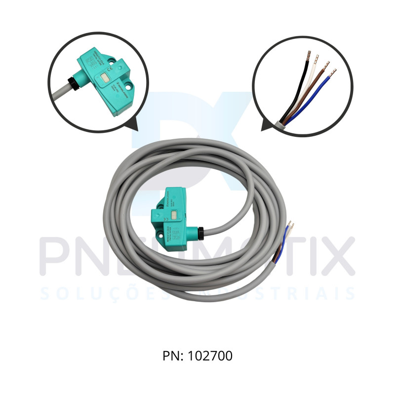 SENSOR IND.MONITOR VALVULA Sn:3MM FAC.ALIM.10-30VDC PNP 2xNA CABO 5MTS PVC IP67 NBN3-F31-E8-K PN:047568 PEPPERL