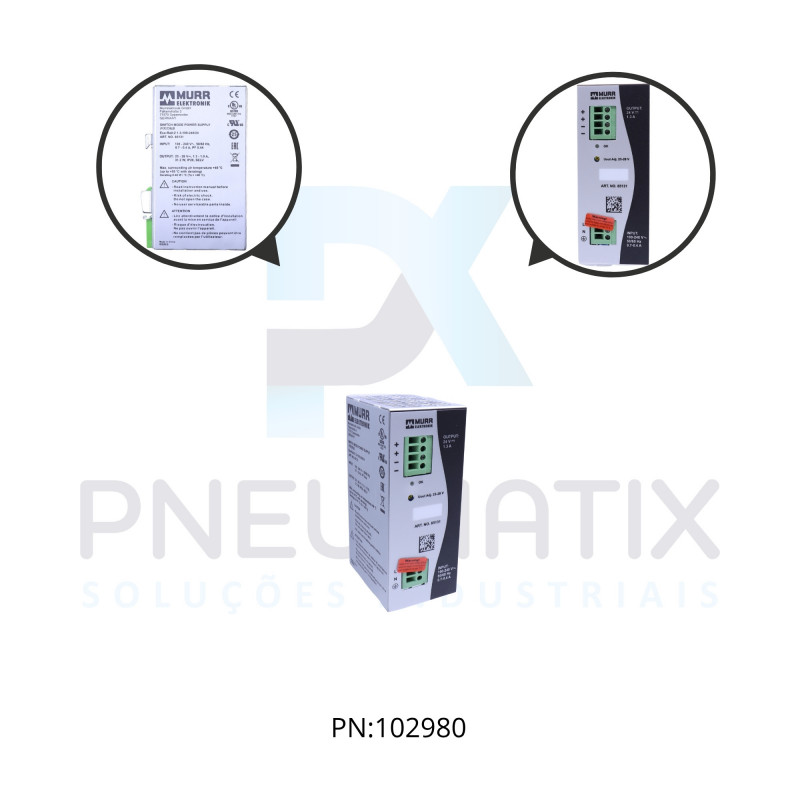 FONTE CHAVEADA MONOFASICA ECO RAIL ALIM.100-240VAC SAIDA 23-28VDC CORRENTE 1,3A ME85131 MURRELEKTRONIK FONTE CHAVEADA MONOFASICA ECO RAIL ALIM.100-240VAC SAIDA 23-28VDC CORRENTE 1,3A ME85131 MURRELEKTRONIK