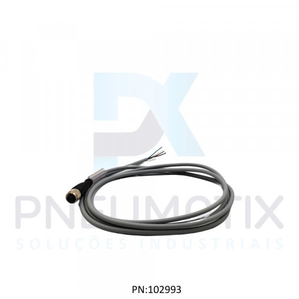 CABO C/CONECTOR 2MTS FEMEA RETO M12 4 POLOS COR CINZA PUR V1-G-2M-PUR PN:109434 PEPPERL