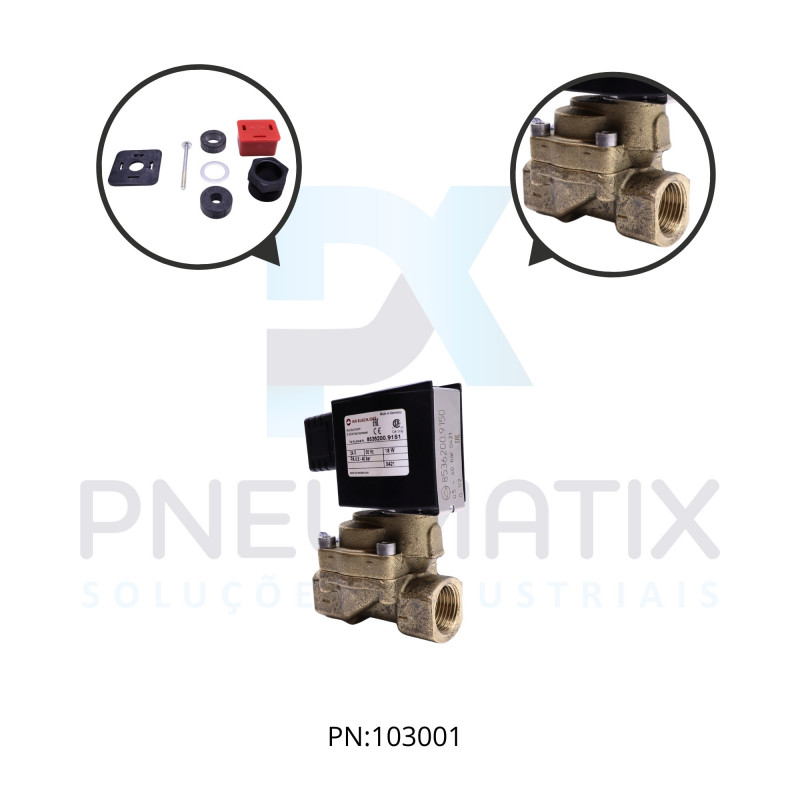 VALVULA SOLENOIDE 2/2V R.1/2 BSP NF 40BAR SOL. 24 VCC 8536200.9151.02400 NORGREN VALVULA SOLENOIDE 2/2V R.1/2 BSP NF 40BAR SOL. 24 VCC 8536200.9151.02400 NORGREN