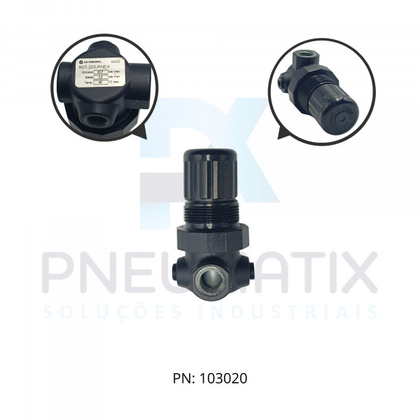 REGULADOR DE PRESSAO R.1/4 NPT SERIE BASICA S/MANOMETRO R07-200-RNEA NORGREN
