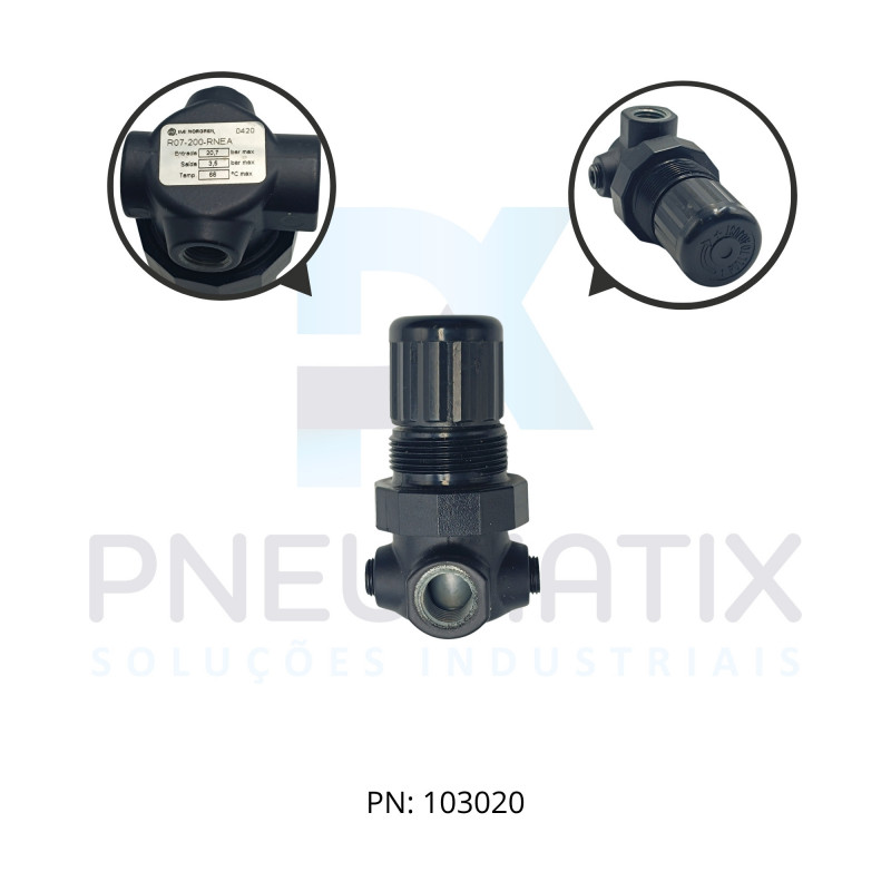 REGULADOR DE PRESSAO R.1/4 NPT SERIE BASICA S/MANOMETRO R07-200-RNEA NORGREN REGULADOR DE PRESSAO R.1/4 NPT SERIE BASICA S/MANOMETRO R07-200-RNEA NORGREN