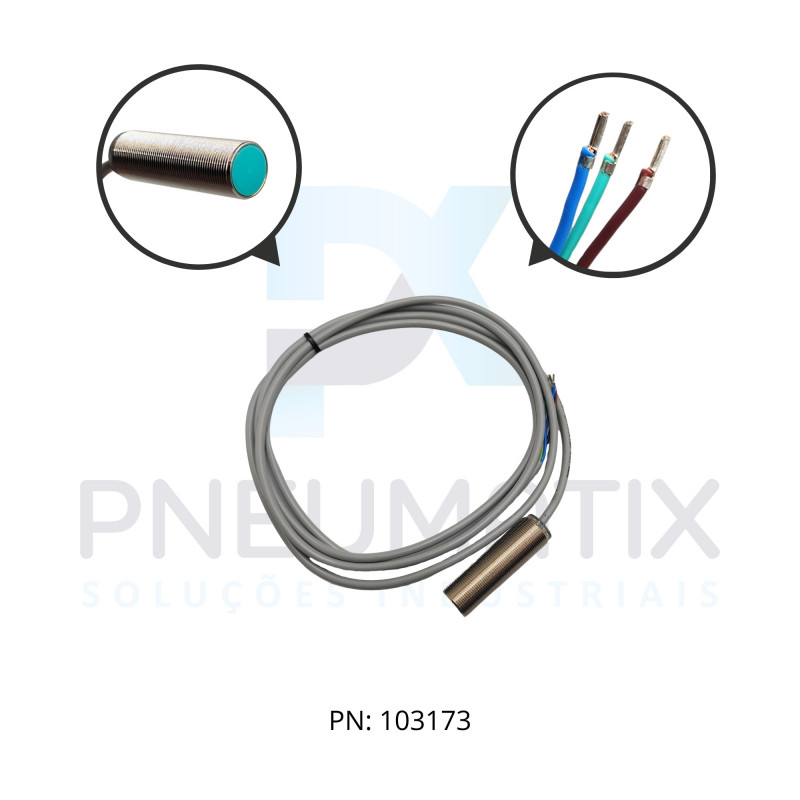 SENSOR IND.CIL.DIAM.18MM Sn:5MM FAC.ALIM.20-253VAC 2 FIOS NF CABO 2MTS NBB5-18GM60-WO PN:124312 PEPPERL