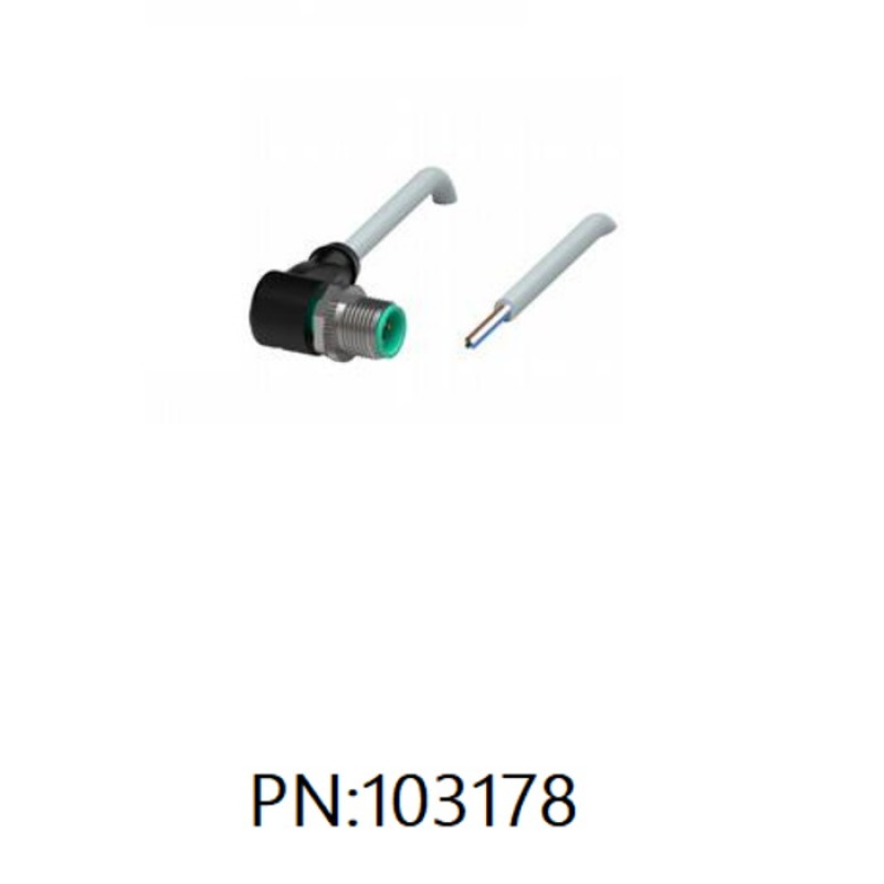CABO C/CONECTOR 5MTS MACHO ANGULAR M12 4 POLOS COR CINZA PUR V1S-W-5M-PUR PN:109436 PEPPERL