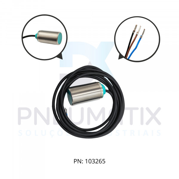 SENSOR IND.CIL.DIAM.30MM Sn:10MM FAC.ALIM.10-30VDC PNP NA CABO 2MTS NBB10-30GM50-E2 PN:326161-0164 PEPPERL