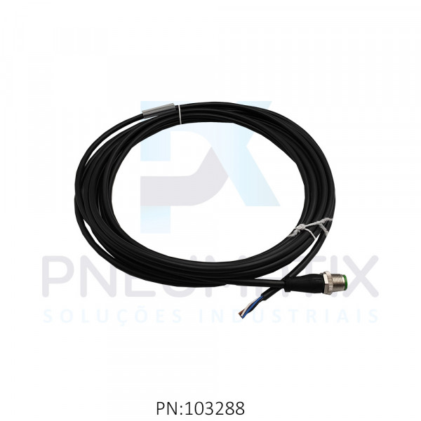 CABO C/CONECTOR 5MTS MACHO RETO M12 4 POLOS COR PRETO PVC 712021-6140500 MURRELEKTRONIK