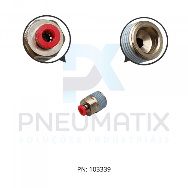 CONEXAO RETA MACHO PLASTICA 06MM X R.1/2 BSPT C01250648 NORGREN
