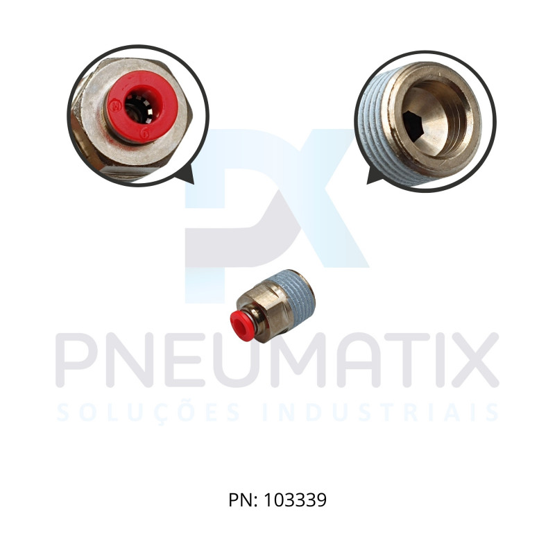 CONEXAO RETA MACHO PLASTICA 06MM X R.1/2 BSPT C01250648 NORGREN CONEXAO RETA MACHO PLASTICA 06MM X R.1/2 BSPT C01250648 NORGREN