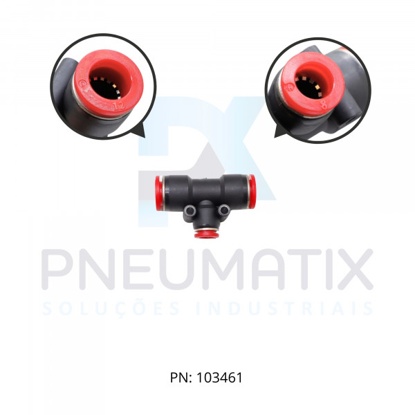 CONEXAO UNIAO T REDUCAO PLASTICA 12MM X 8MM C006A1208 NORGREN