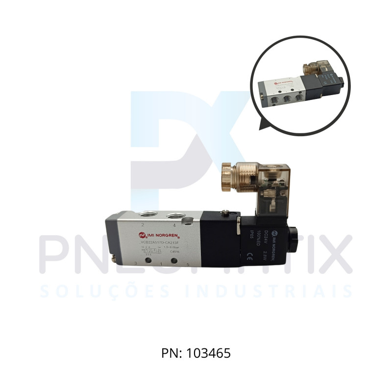 VALVULA IN-LINE S.SOL.5/2V R.1/8 BSP 24VCC VCB22A517D-CA213F NORGREN VALVULA IN-LINE S.SOL.5/2V R.1/8 BSP 24VCC VCB22A517D-CA213F NORGREN