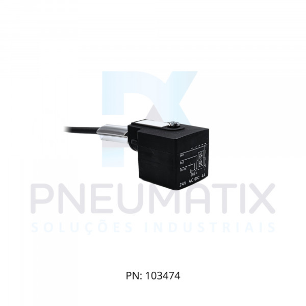 CABO C/CONECTOR 2MTS P/VALVULA FORM.RETO A 2+PE COR PRETO VMA-2+P/Z2-2M-PUR PN:456828 PEPPERL