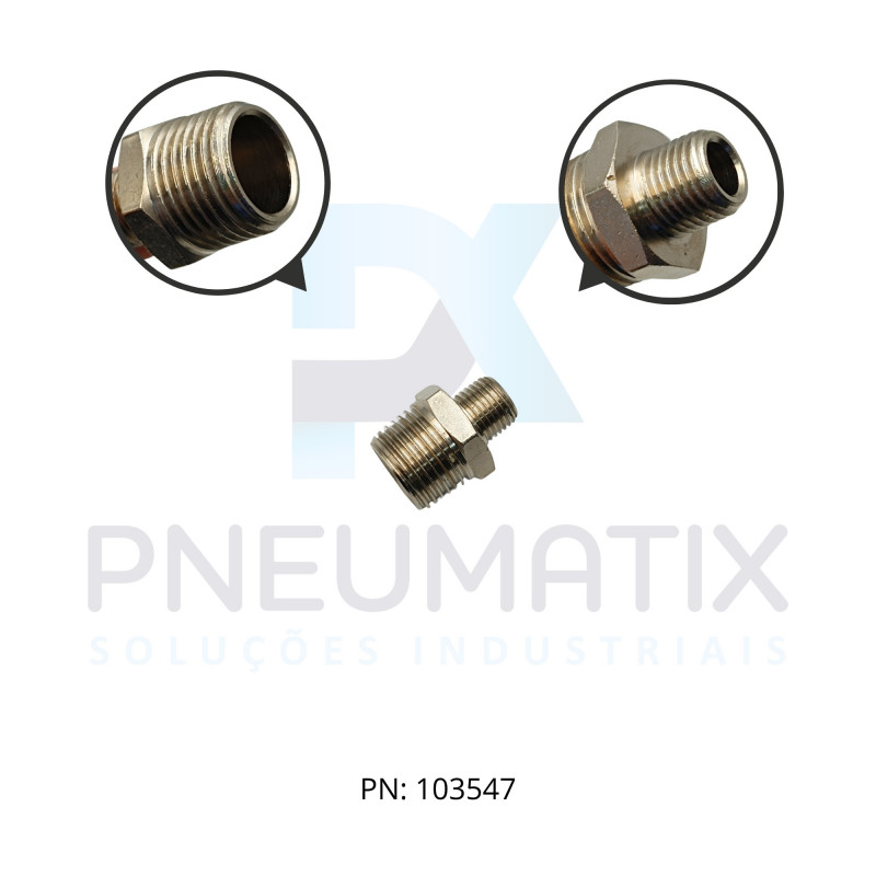 CONEXAO NIPLE DE REDUCAO 1/2 X 1/4 BSPT 150204828 NORGREN CONEXAO NIPLE DE REDUCAO 1/2 X 1/4 BSPT 150204828 NORGREN