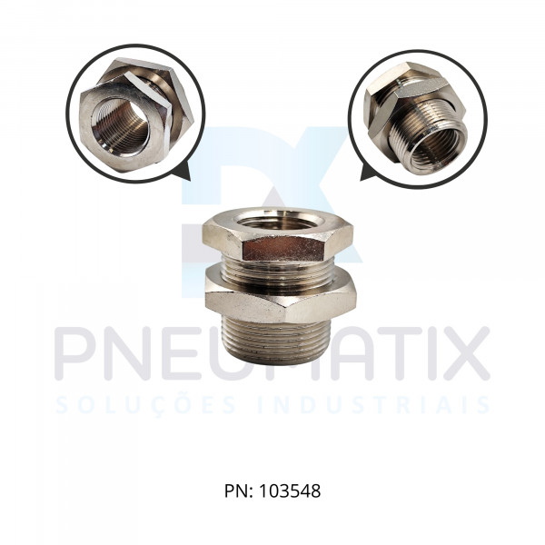 CONEXAO UNIAO P/PAINEL FEMEA METALICA 1/2 BSPP 160290048 NORGREN