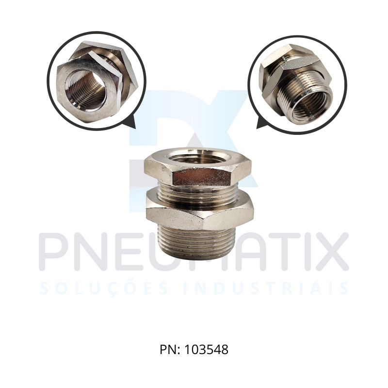 CONEXAO UNIAO P/PAINEL FEMEA METALICA 1/2 BSPP 160290048 NORGREN