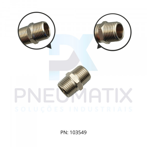 CONEXAO NIPLE DUPLO MET.1/2 BSPT 150204848 NORGREN