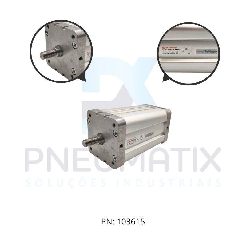 CILINDRO PNEUM.ISO D.A MAG. COMPACTO DIAM.100MM X CURSO 150MM RA/192100/M/150 NORGREN