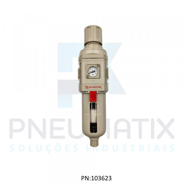 FILTRO REGULADOR DE PRESSAO R.1/2 BSP COPO POLICARBONATO DRENO AUTOMATICO 5 MICRAS C/MANOMETRO B49G-4GK-AW1-RMG NORGREN FILTRO REGULADOR DE PRESSAO R.1/2 BSP COPO POLICARBONATO DRENO AUTOMATICO 5 MICRAS C/MANOMETRO B49G-4GK-AW1-RMG NORGREN
