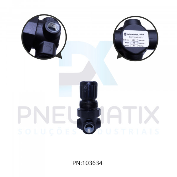 REGULADOR DE PRESSAO 1/4 BSP R07-200-RNEG NORGREN