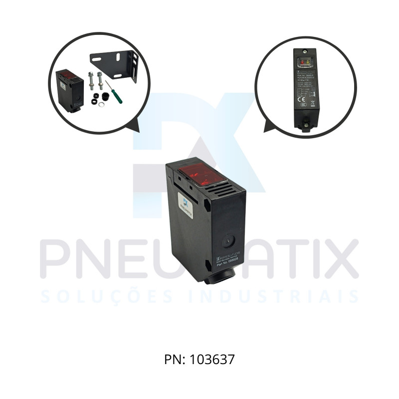 SENSOR FOTOEL.RETAN.Sn2000MM TP.DIFUSO ALIM.12-240VDC 24-240VAC MAX.3A IP67 RLK39-8-2000-Z/31/40A/116 PN:088828 PEPPERL