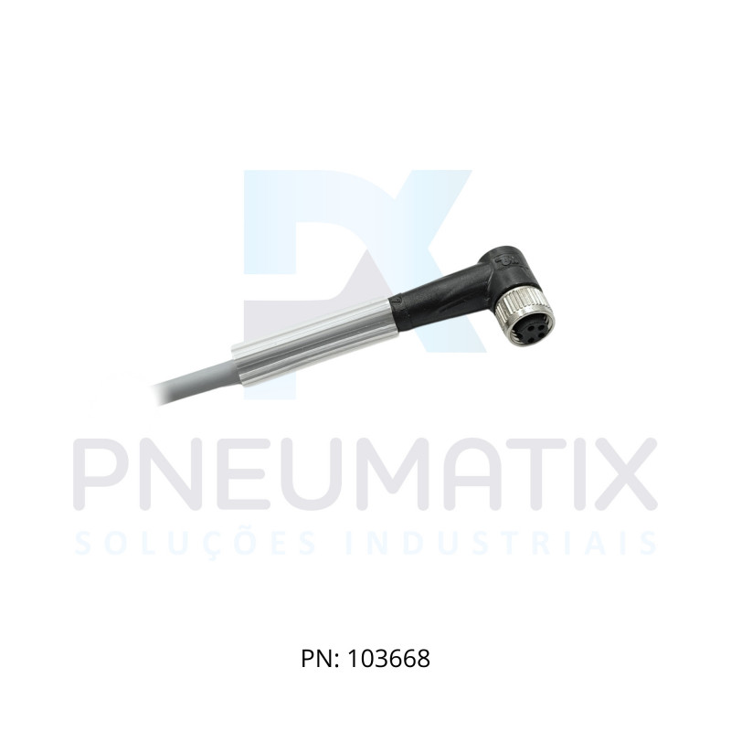 CABO C/CONECTOR 5MTS FEMEA ANGULAR M8 4 POLOS COR CINZA PUR V31-WM-5M-PUR PN:035491 PEPPERL