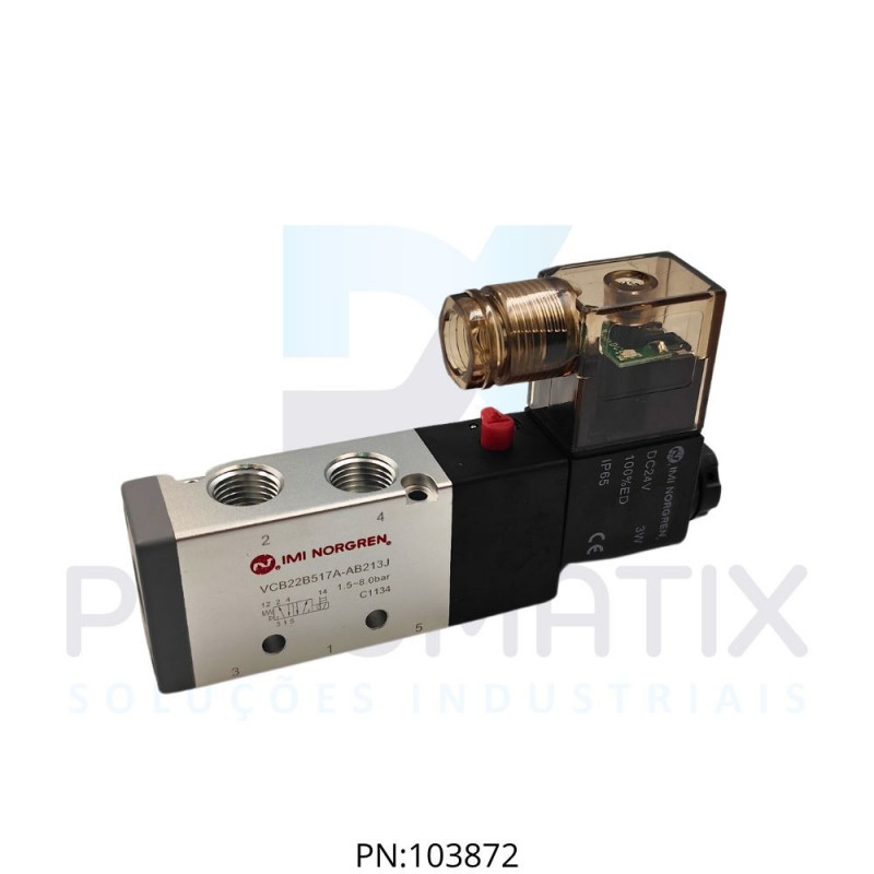 VALVULA IN LINE S.SOL.5/2V R.1/4 BSPP 24VCC VCB22B517A-AB213J NORGREN VALVULA IN LINE S.SOL.5/2V R.1/4 BSPP 24VCC VCB22B517A-AB213J NORGREN