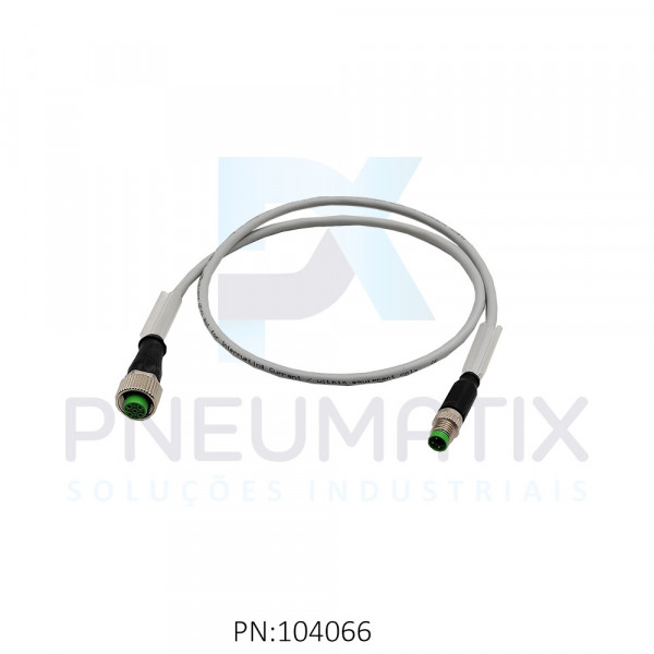 CABO C/CONECTOR 6MTS MACHO RETO M8 FEMEA RETO M12 MONTADO PUR/PVC COR CINZA 788241-2200060 MURRELEKTRONIK