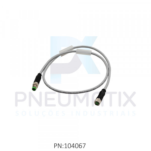 CABO C/CONECTOR 6MTS MACHO RETO M8 3 POLOS FEMEA RETO M8 3 POLOS MONTADO PUR/PVC COR CINZA 788001-2200060 MURRELEKTRONIK