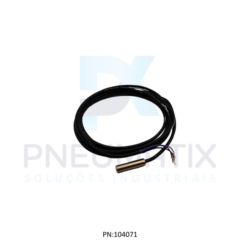 SENSOR IND.CIL.DIAM.8MM Sn:2MM FAC.ALIM.10-30VDC PNP NF CABO 2MTS NBB2-8GM30-E3 PN:304615-0047 PEPPERL