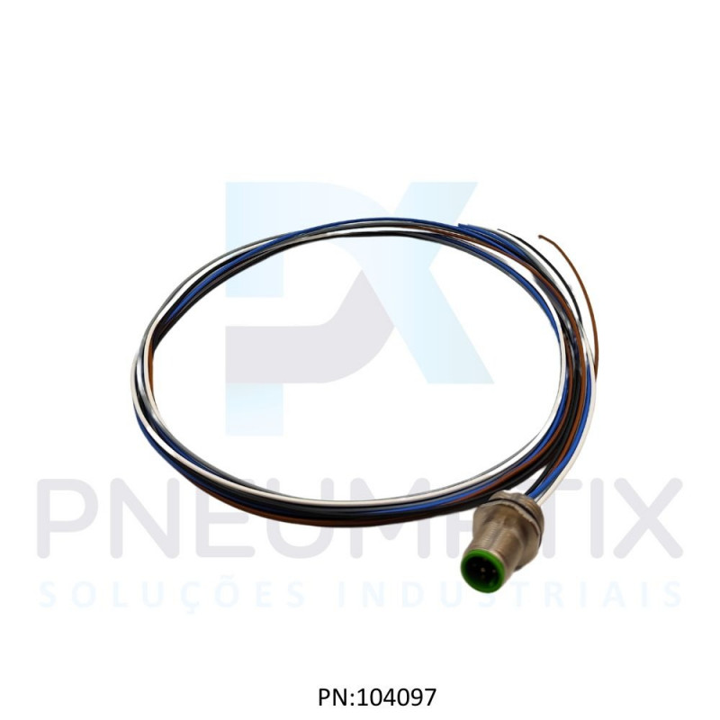 FLANGE M12 P/PAINEL 5 PINOS CABO 1 MTS 713521-9720100 MURRELEKTRONIK