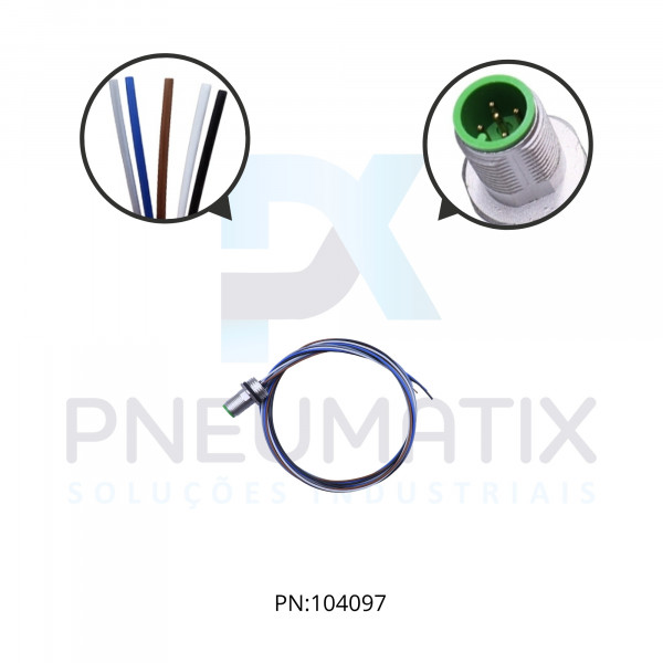 FLANGE M12 P/PAINEL 5 PINOS CABO 1 MTS 713521-9720100 MURRELEKTRONIK