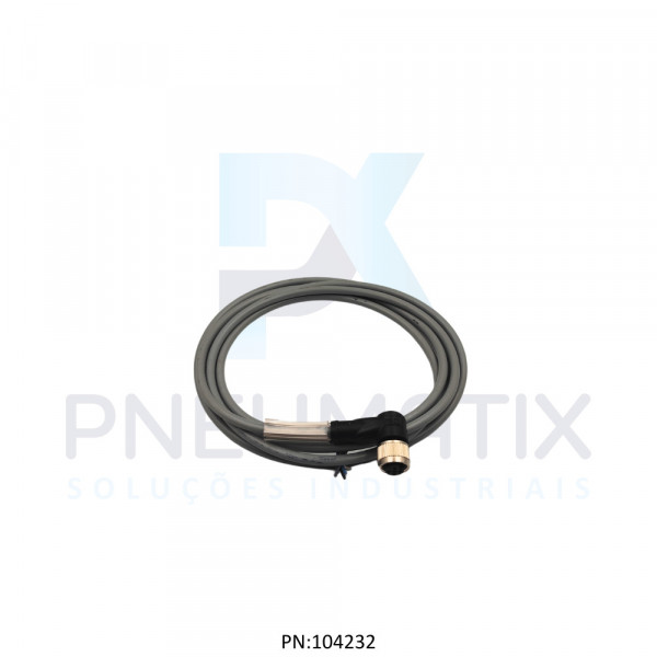 CABO C/CONECTOR 2MTS FEMEA ANGULAR M12 5 POLOS COR CINZA PVC V15-W-2M-PVC PN:109481 PEPPERL
