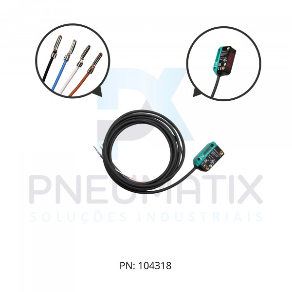 SENSOR FOTOEL.RETAN.Sn:350MM TP.DIFUSO ALIM10-30VDC PNP/NPN NA/NF IO-LINK 2MTS OBT350-R100-2EP-IO PN:267075-0080 PEPPERL