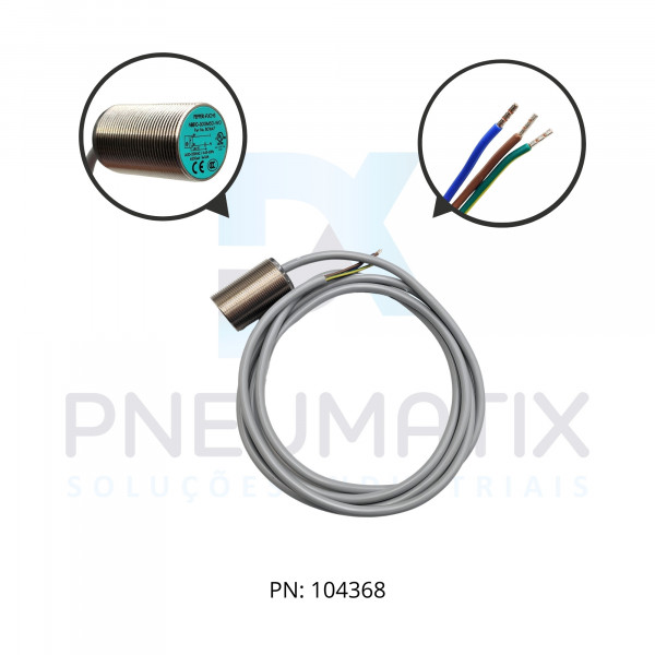 SENSOR IND.CIL.DIAM.30MM Sn:10MM FAC.ALIM.20-253VAC 2 FIOS NF CABO 2MTS NBB10-30GM50-WO PN:801647 PEPPERL