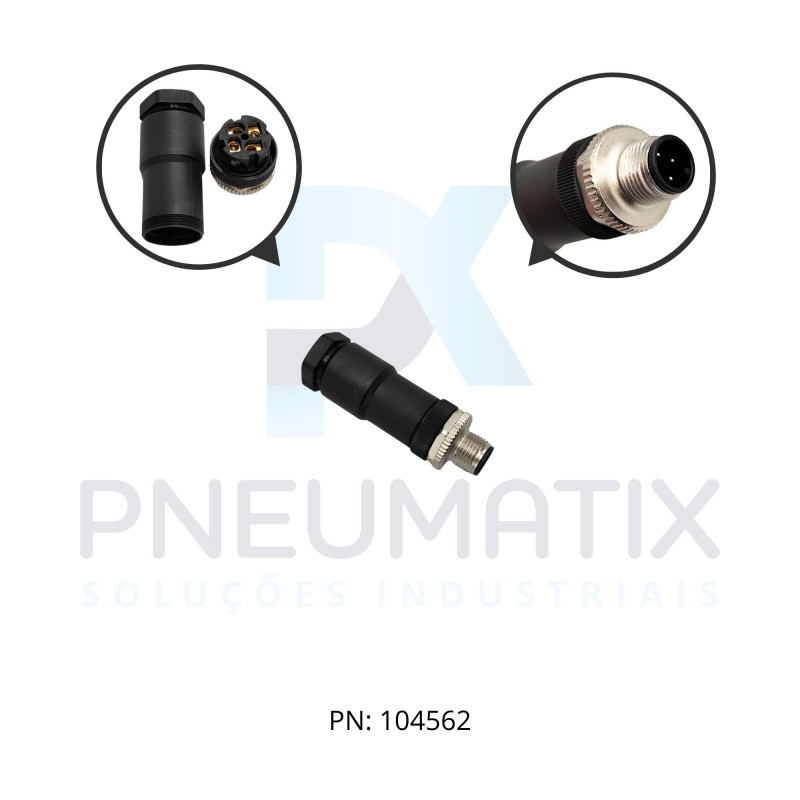 CONECTOR MACHO RETO M12 4P.PARAFUSAVEL IP67 TENSAO MAX.250VCA/DC 712745-0000000 MURRELEKTRONIK