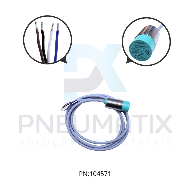SENSOR CAPACITIVO CIL.DIAM.30MM Sn:15MM N.FAC.ALIM.10-60VDC PNP CCN15-30GS60-A2 PN:189956 PEPPERL SENSOR CAPACITIVO CIL.DIAM.30MM Sn:15MM N.FAC.ALIM.10-60VDC PNP CCN15-30GS60-A2 PN:189956 PEPPERL