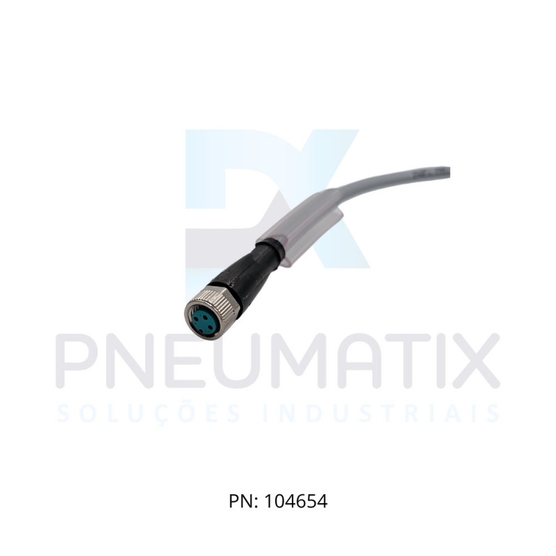 CABO C/CONECTOR 5MTS FEMEA RETO M8 3 POLOS COR CINZA PVC V3-GM-5M-PVC PN:109023 PEPPERL