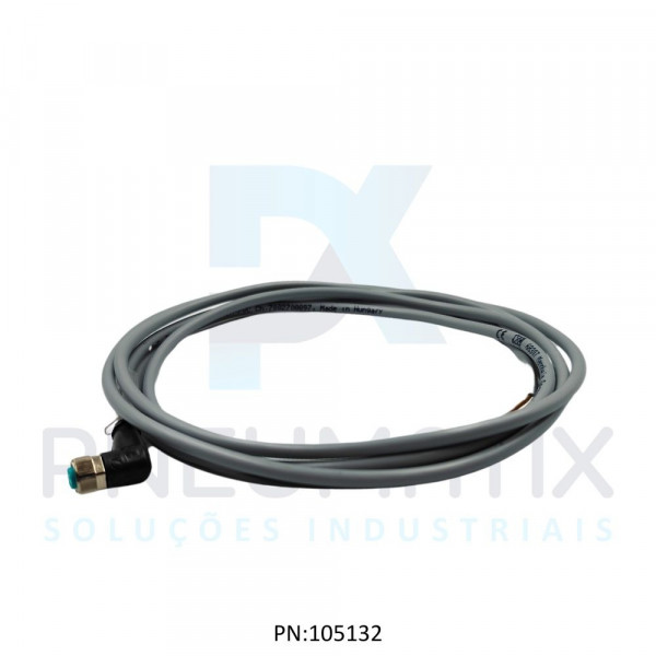 CABO C/CONECTOR 2MTS FEMEA ANGULAR M8 4 POLOS COR CINZA PVC V31-WM-2M-PVC PN:109032 PEPPERL