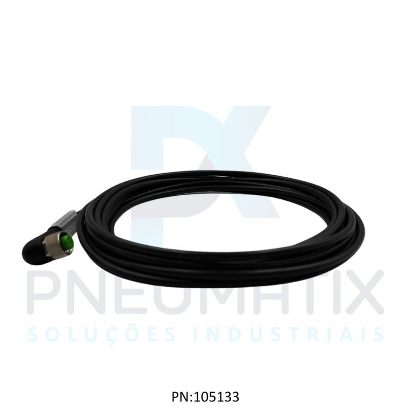 CABO C/CONECTOR 5MTS FEMEA ANGULAR M12 4 POLOS COR PRETO 712341-6140500 MURRELEKTRONIK
