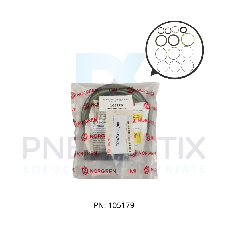 KIT REPARO P/CILINDRO ISO 125MM VITON TQA/8125C/00 NORGREN