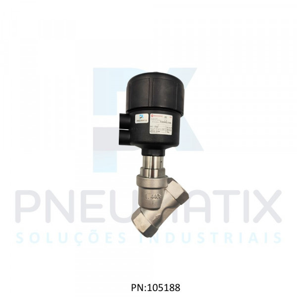 VALVULA ASSENTO INCLINADO R.1 NPT VALV.ANGULA (Y) CORPO INOX ATUADO PLASTIC 8453400.0000.00000 NORGREN