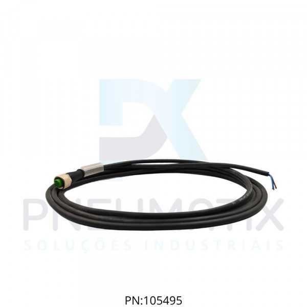 CABO C/CONECTOR 3MTS FEMEA RETO M12 4 POLOS COR PRETO 712221-6140300 MURRELEKTRONIK