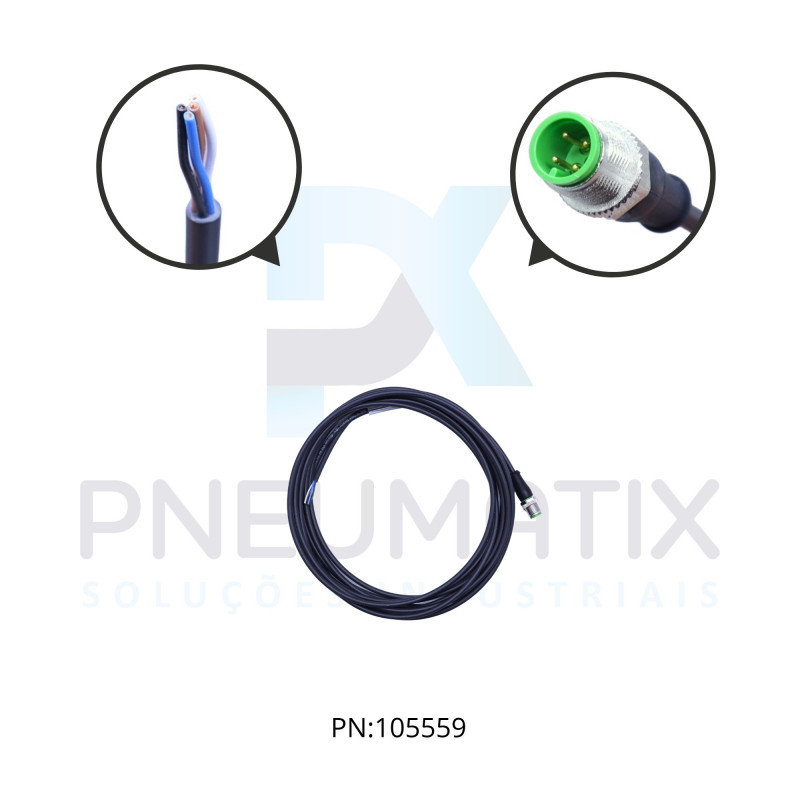 CABO C/CONECTOR 5MTS MACHO RETO M12 4 POLOS COR PRETO PUR 712021-6340500 MURRELEKTRONIK CABO C/CONECTOR 5MTS MACHO RETO M12 4 POLOS COR PRETO PUR 712021-6340500 MURRELEKTRONIK