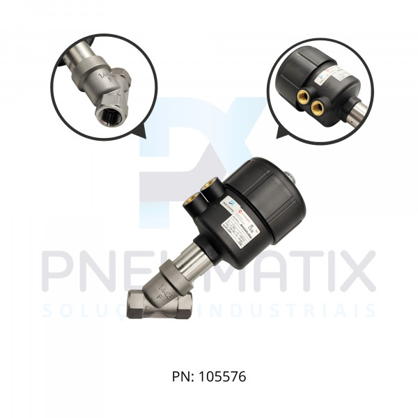 VALVULA ASSENTO INCLINADO R.1/2 BSP VALV.ANGULA (Y) CORPO INOX ATUADO PLASTIC 8452200.0000.00000 NORGREN VALVULA ASSENTO INCLINADO R.1/2 BSP VALV.ANGULA (Y) CORPO INOX ATUADO PLASTIC 8452200.0000.00000 NORGREN
