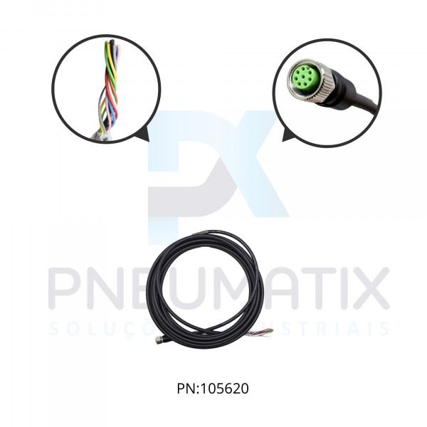 CABO C/CONECTOR 5MTS FEMEA RETO M12 8 PINOS PUR PRETO 717121-7170500 MURRELEKTRONIK CABO C/CONECTOR 5MTS FEMEA RETO M12 8 PINOS PUR PRETO 717121-7170500 MURRELEKTRONIK