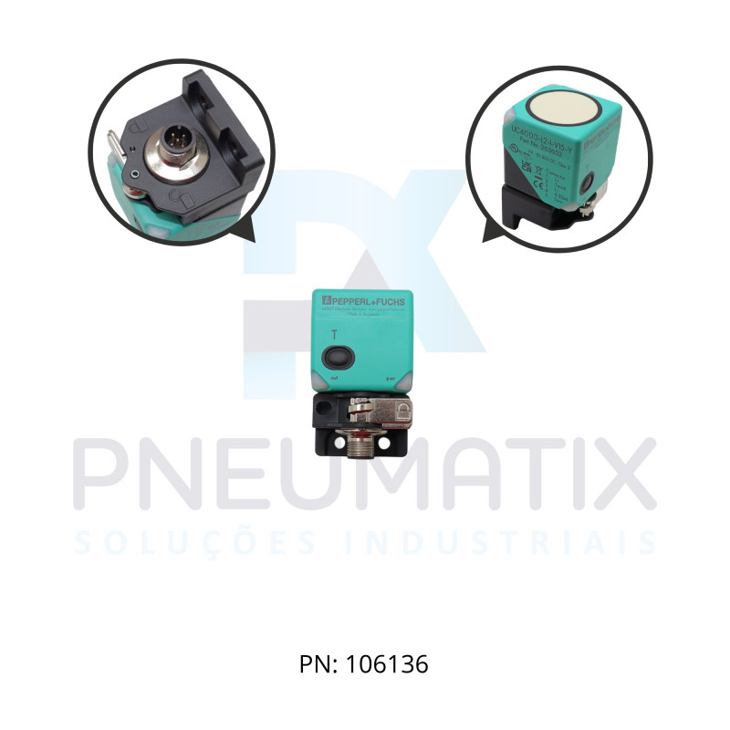 SENSOR ULTRASSONICO RETANG. Sn:4000MM ALIM.10-30VDC OUT. 4-20mA M12 UC4000-L2-I-V15-Y263652 PN263652 PEPPERL