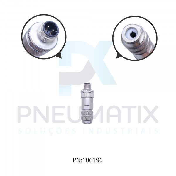 CONECTOR MACHO M12 D-CODED 4 POLOS SHIELD 4,5 A 8,8MM 714591-0000000 MURRELEKTRONIK