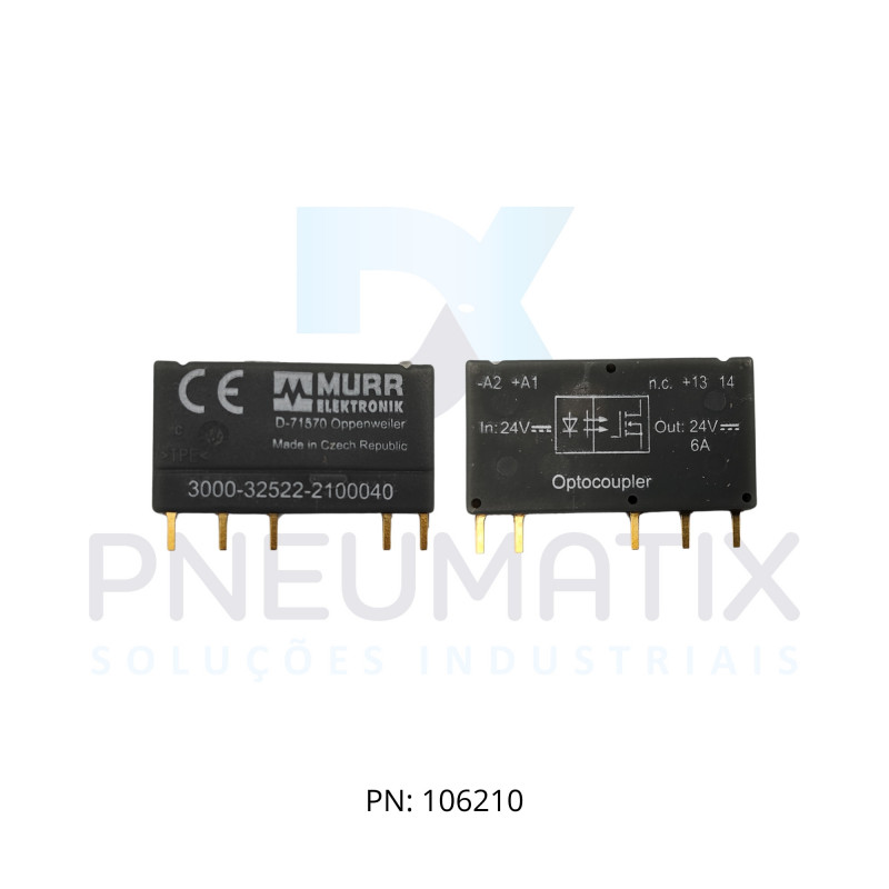 RELE OPTO. ACOPLADOR 24VCC SAIDA 24VCC 6A 332522-2100040 MURRELEKTRONIK